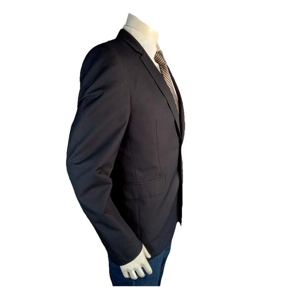 Burberry London Blazer Men's 42 Black Wool Single Breasted Jacket Made In Italy - Picture 4 of 13